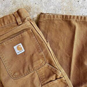 Carhartt Boys Brown 100% Cotton Canvas Utility Carpenter Pants Sz 10